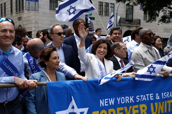Gov. Kathy Hochul in a pro-Israel parade